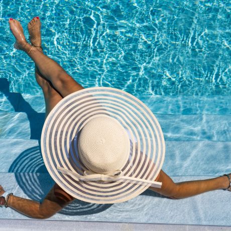 A luxurious swimming pool at Riverside RV Luxury Resort in South Weber, Utah, perfect for relaxation and fun.